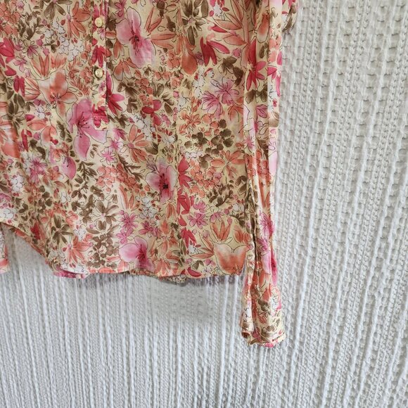 Ann Taylor LOFT Y2K Floral Lightweight Button-Up Blouse Size Medium - Picture 12 of 15